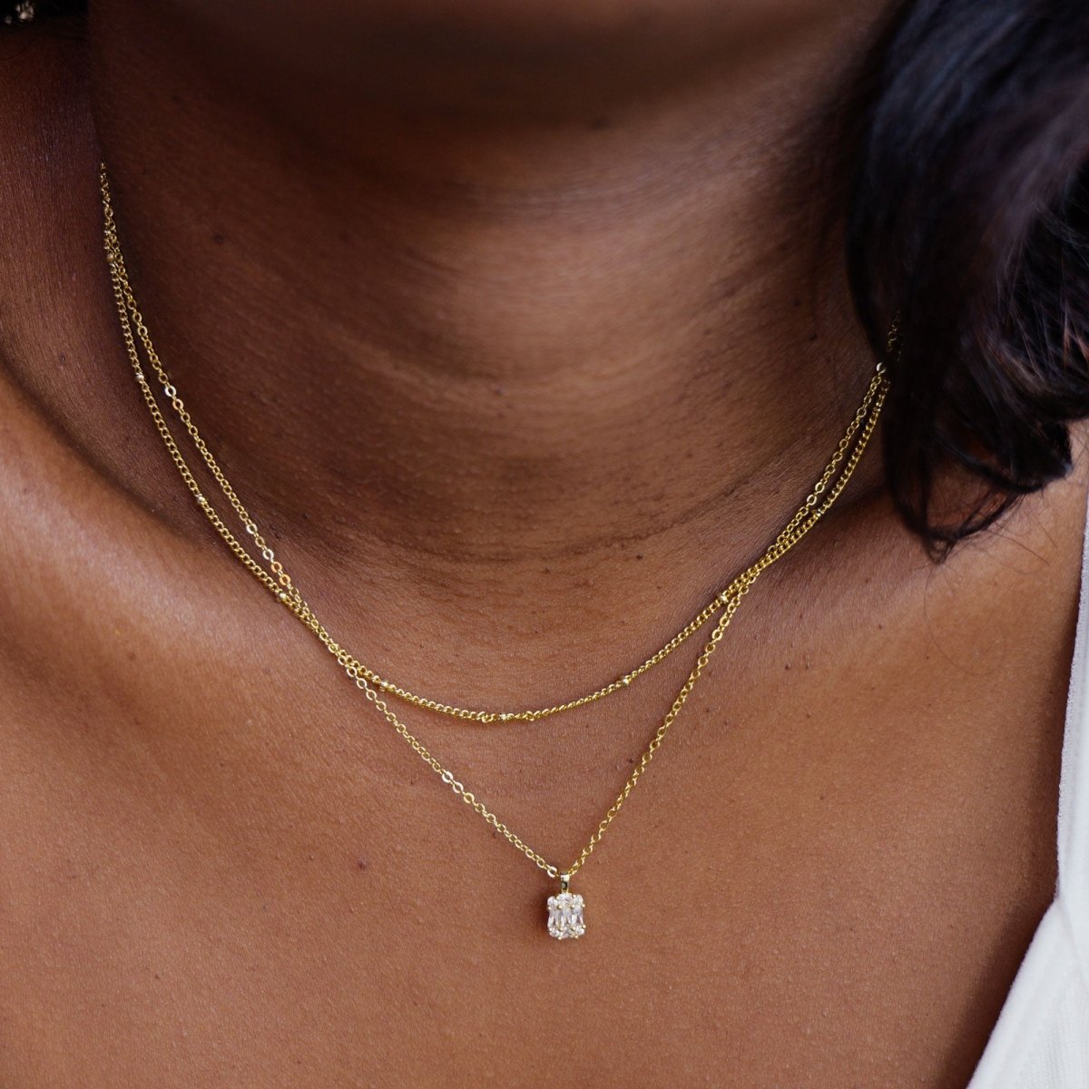 Kyerlyn Large Square Diamond Pendant Necklaces - KYERLYN