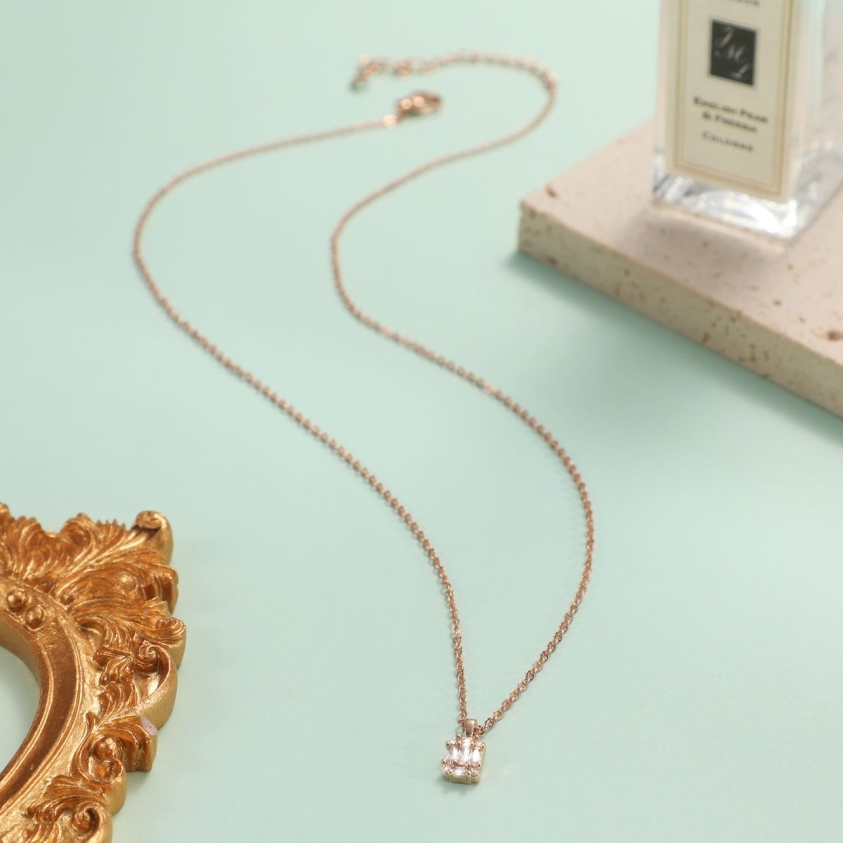 Kyerlyn Large Square Diamond Pendant Necklaces - KYERLYN