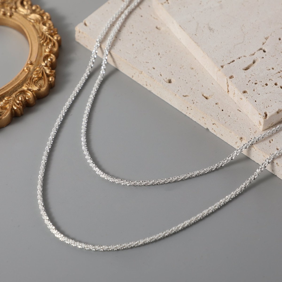 Kyerlyn Layered Silver Shiny Rope Necklaces - KYERLYN