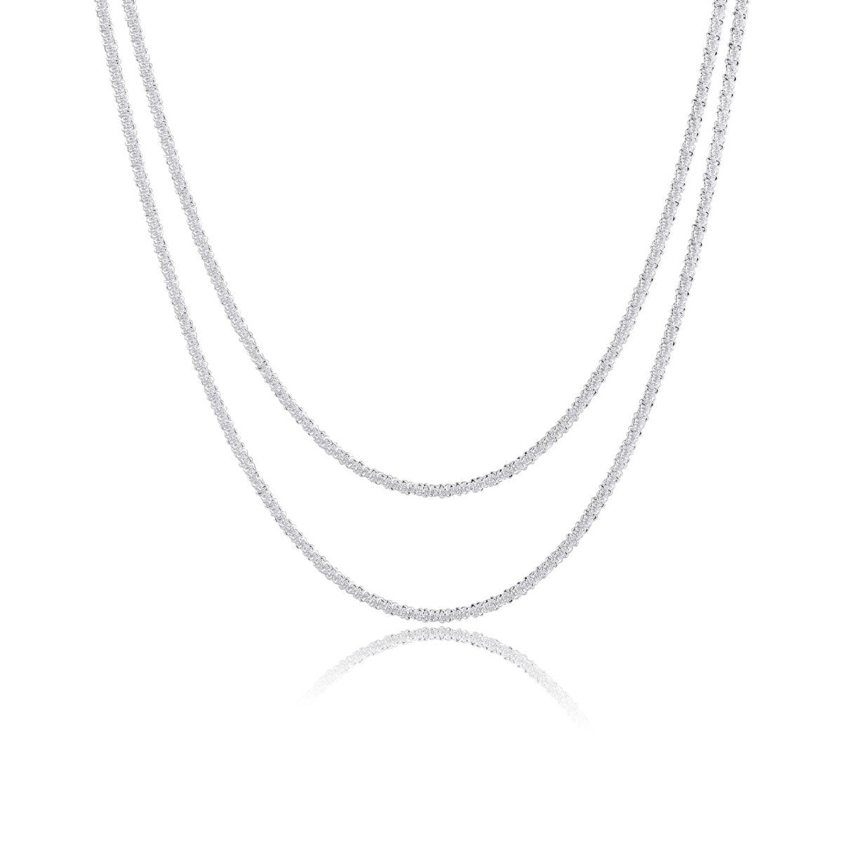 Kyerlyn Layered Silver Shiny Rope Necklaces - KYERLYN