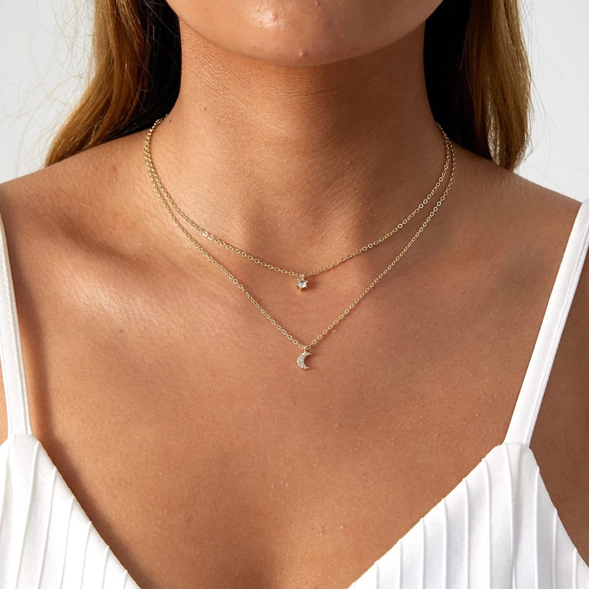 Kyerlyn Moon Cubic Zirconia Choker Necklaces - KYERLYN