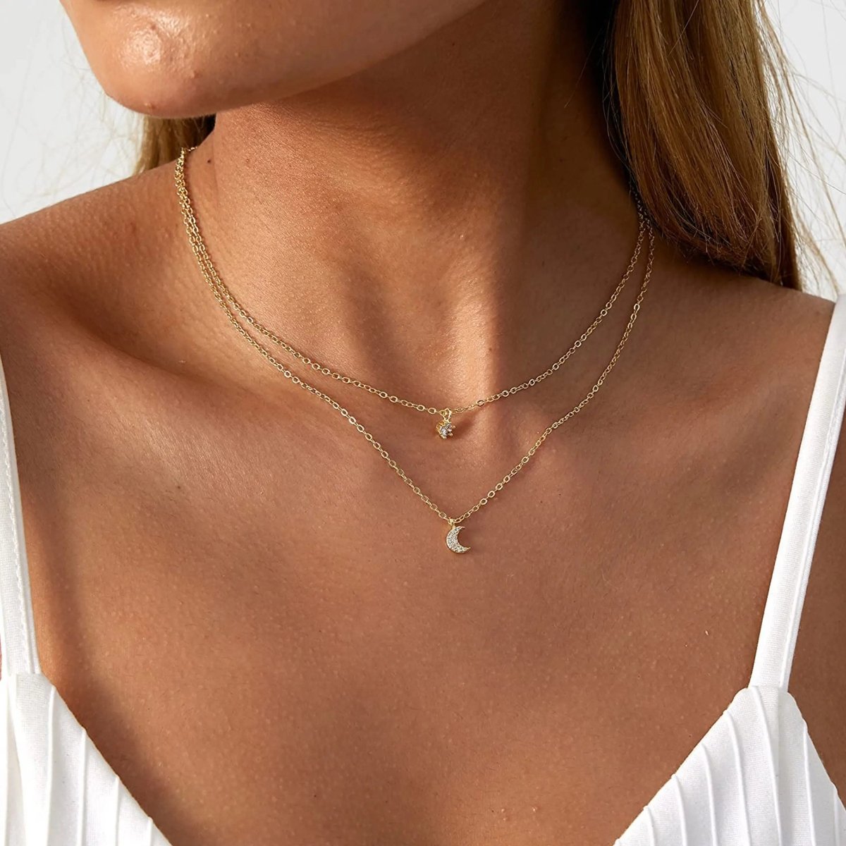 Kyerlyn Moon Cubic Zirconia Choker Necklaces - KYERLYN