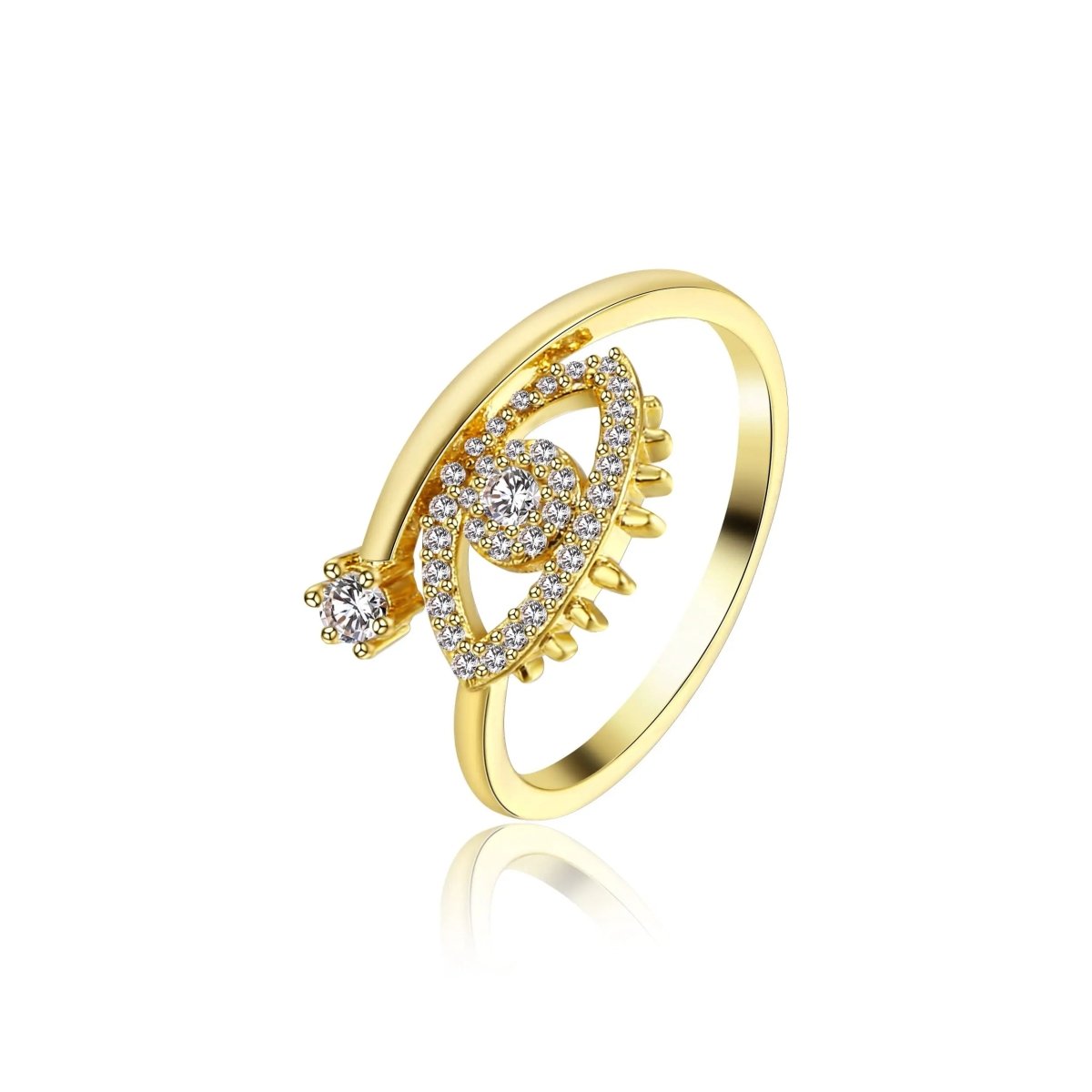 Kyerlyn Silver/Gold CZ Adjustable Opening Rings - KYERLYN