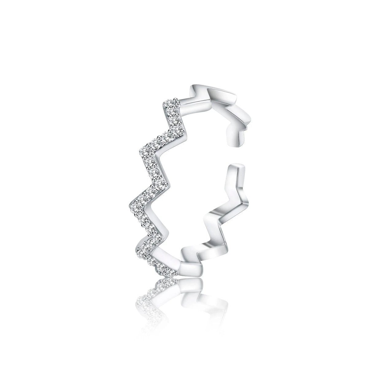 Kyerlyn Silver/Gold Opening Wave Pattern Rings - KYERLYN