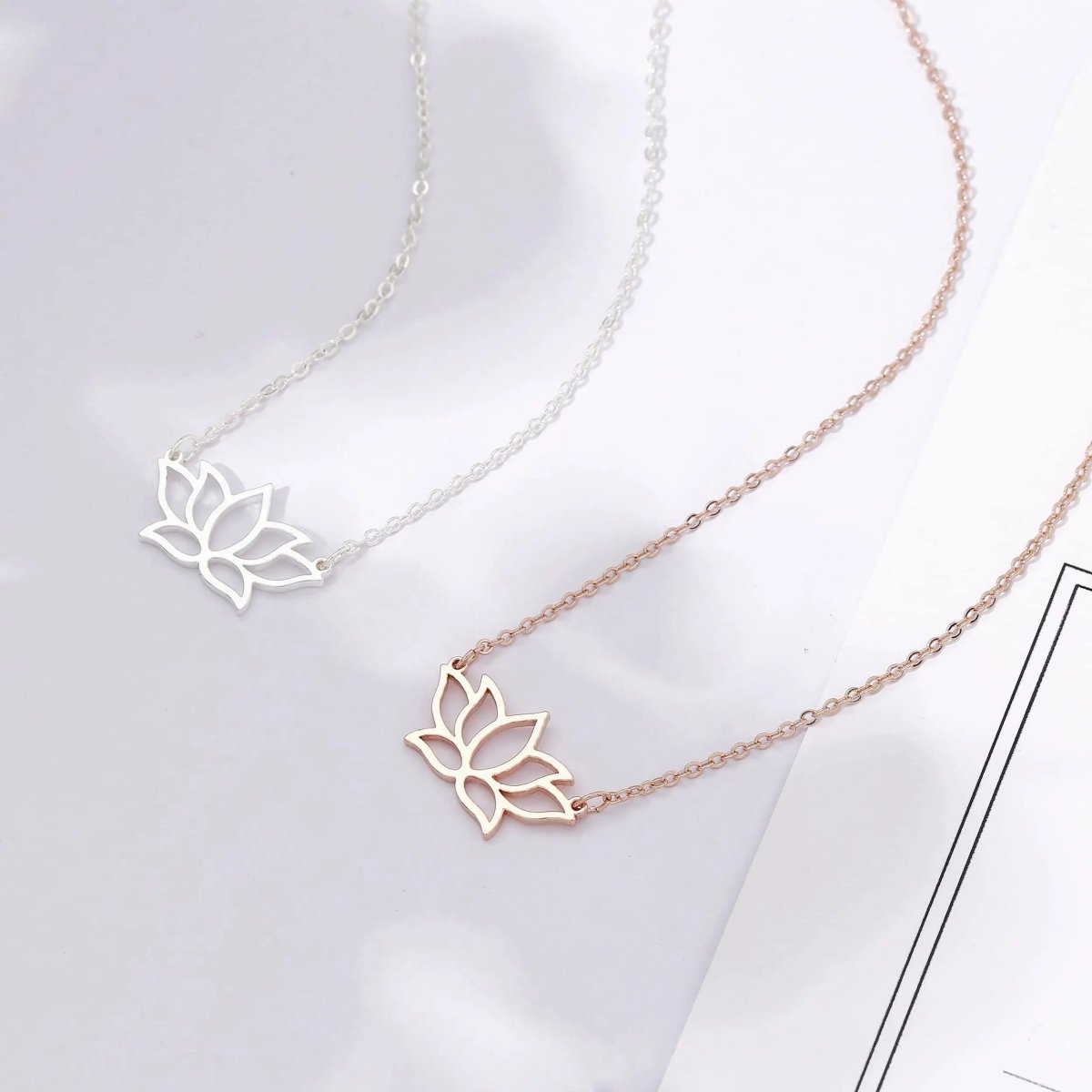 Kyerlyn Simple Gold Lotus Necklaces - KYERLYN