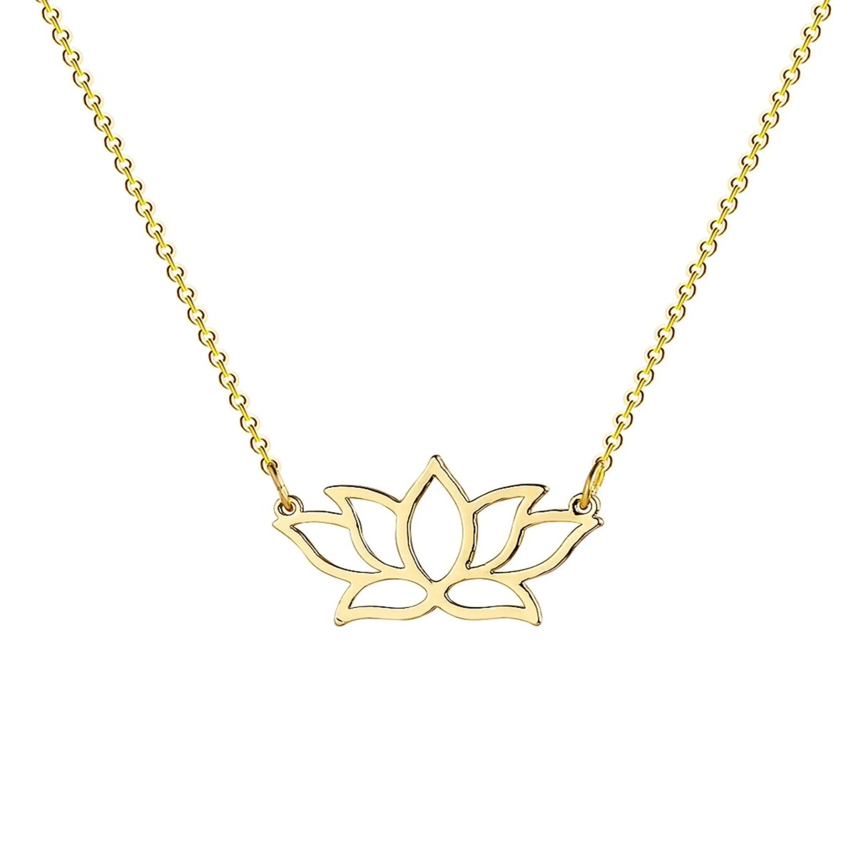 Kyerlyn Simple Gold Lotus Necklaces - KYERLYN