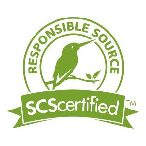 Responsible Source SCS certified logo with green bird design.